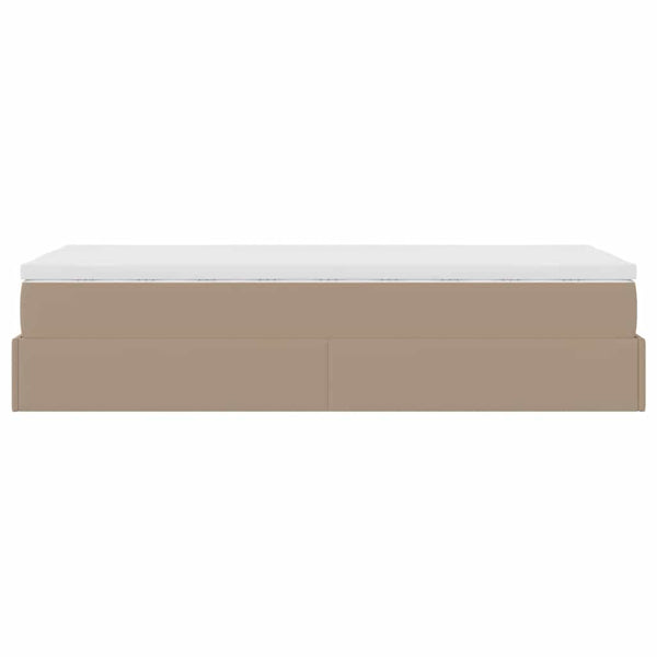 vidaXL Ottoman Bed with Mattress Cappuccino Brown 90x200 cm Faux Leather