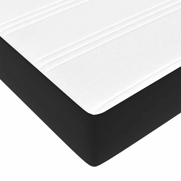 vidaXL Ottoman Bed with Mattress Black 100x200 cm Faux Leather