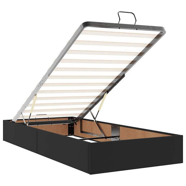 vidaXL Ottoman Bed with Mattress Black 100x200 cm Faux Leather