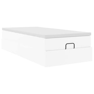 vidaXL Ottoman Bed with Mattress White 100x200 cm Faux Leather