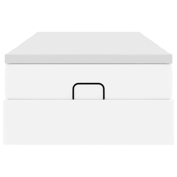 vidaXL Ottoman Bed with Mattress White 100x200 cm Faux Leather