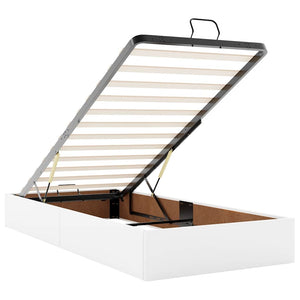 vidaXL Ottoman Bed with Mattress White 100x200 cm Faux Leather