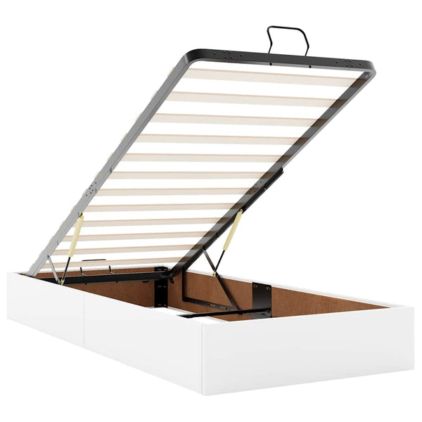 vidaXL Ottoman Bed with Mattress White 100x200 cm Faux Leather