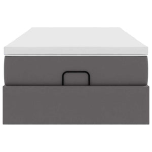vidaXL Ottoman Bed with Mattress Grey 100x200 cm Faux Leather