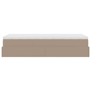 vidaXL Ottoman Bed with Mattress Cappuccino Brown 100x200cm Faux Leather