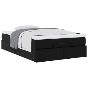 vidaXL Ottoman Bed with Mattress Black 120x190 cm Faux Leather