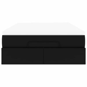vidaXL Ottoman Bed with Mattress Black 120x190 cm Faux Leather