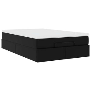 vidaXL Ottoman Bed with Mattress Black 120x190 cm Faux Leather
