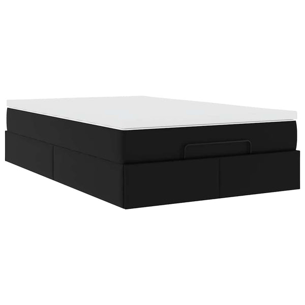 vidaXL Ottoman Bed with Mattress Black 120x190 cm Faux Leather