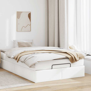 vidaXL Ottoman Bed with Mattress White 120x190 cm Faux Leather