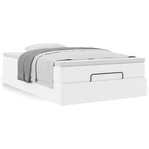 vidaXL Ottoman Bed with Mattress White 120x190 cm Faux Leather