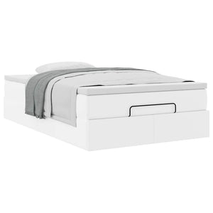 vidaXL Ottoman Bed with Mattress White 120x190 cm Faux Leather