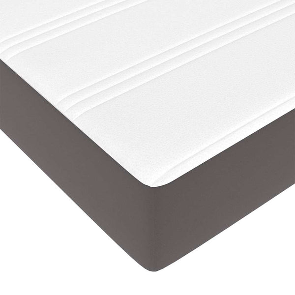 vidaXL Ottoman Bed with Mattress Grey 120x190 cm Artificial Leather