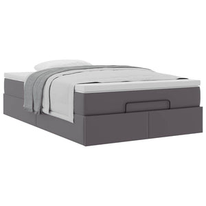 vidaXL Ottoman Bed with Mattress Grey 120x190 cm Artificial Leather