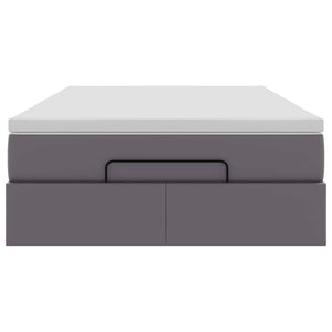vidaXL Ottoman Bed with Mattress Grey 120x190 cm Artificial Leather