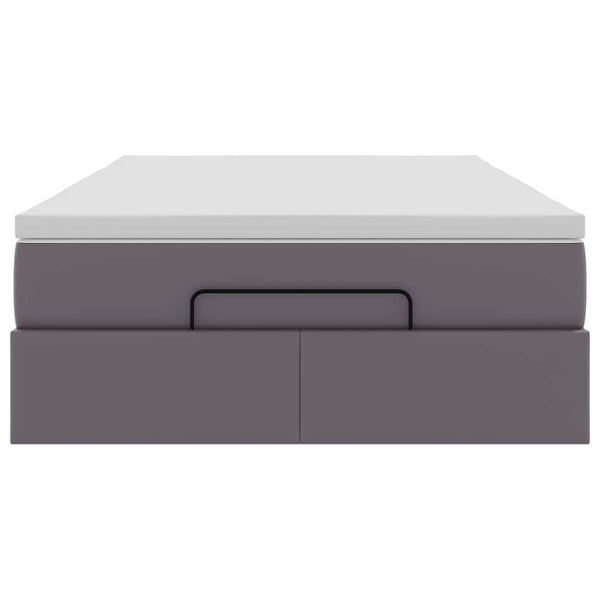 vidaXL Ottoman Bed with Mattress Grey 120x190 cm Artificial Leather