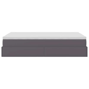 vidaXL Ottoman Bed with Mattress Grey 120x190 cm Artificial Leather