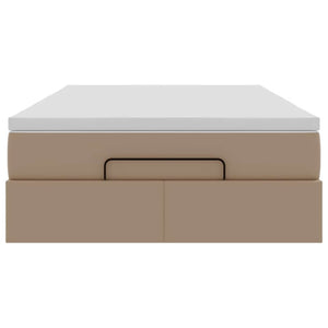 vidaXL Ottoman Bed with Mattress Cappuccino Brown 120x190cm Faux Leather