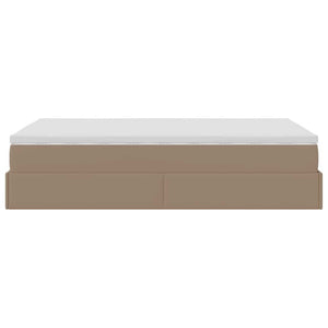 vidaXL Ottoman Bed with Mattress Cappuccino Brown 120x190cm Faux Leather