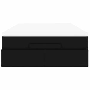 vidaXL Ottoman Bed with Mattress Black 120x200 cm Faux Leather
