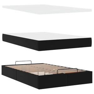 vidaXL Ottoman Bed with Mattress Black 120x200 cm Faux Leather