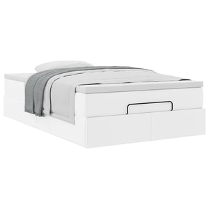 vidaXL Ottoman Bed with Mattress White 120x200 cm Faux Leather