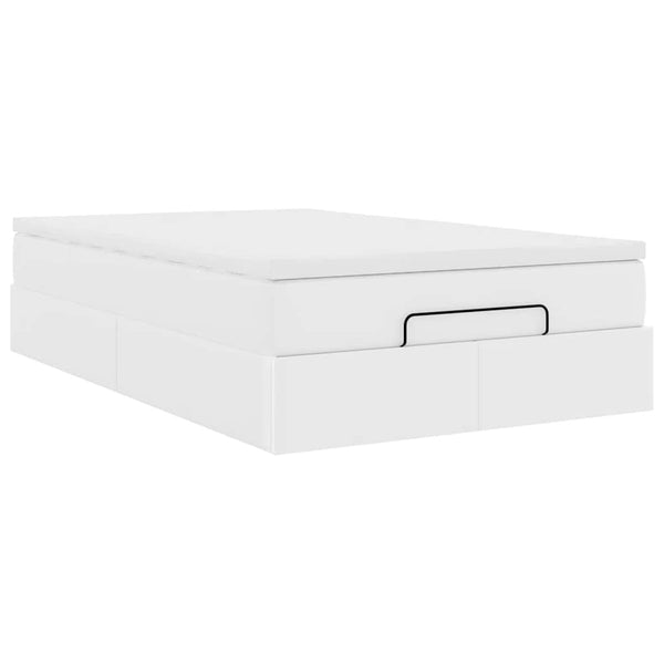 vidaXL Ottoman Bed with Mattress White 120x200 cm Faux Leather