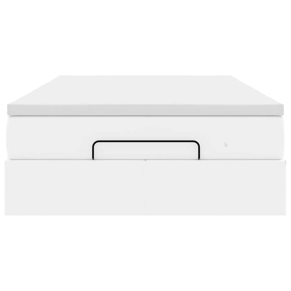 vidaXL Ottoman Bed with Mattress White 120x200 cm Faux Leather