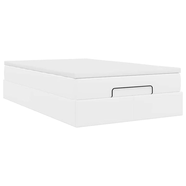 vidaXL Ottoman Bed with Mattress White 120x200 cm Faux Leather