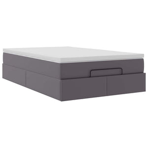 vidaXL Ottoman Bed with Mattress Grey 120x200 cm Artificial Leather