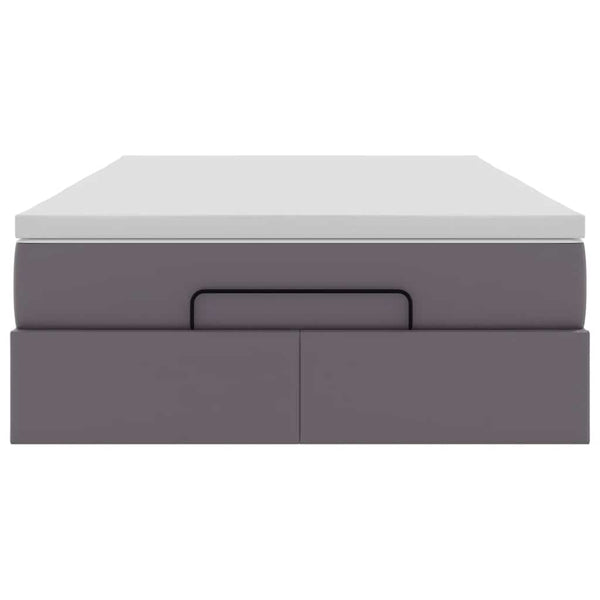 vidaXL Ottoman Bed with Mattress Grey 120x200 cm Artificial Leather