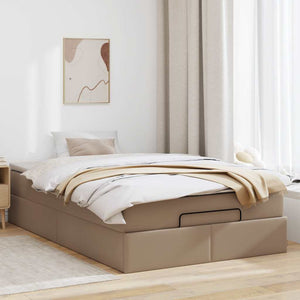 vidaXL Ottoman Bed with Mattress Cappuccino Brown 120x200cm Faux Leather