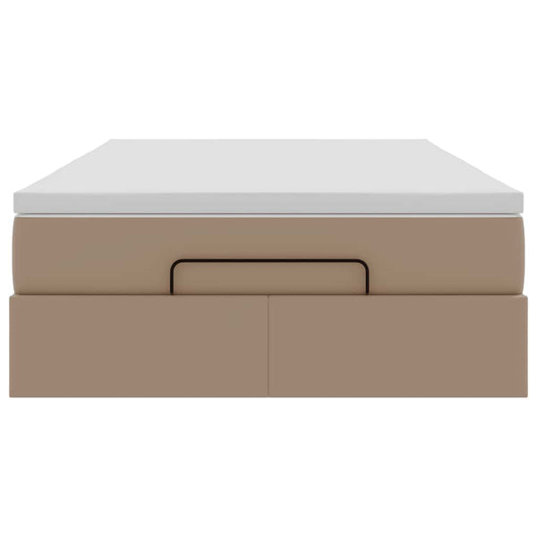 vidaXL Ottoman Bed with Mattress Cappuccino Brown 120x200cm Faux Leather