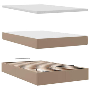 vidaXL Ottoman Bed with Mattress Cappuccino Brown 120x200cm Faux Leather