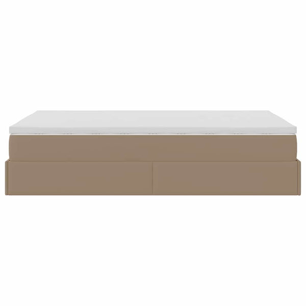 vidaXL Ottoman Bed with Mattress Cappuccino Brown 120x200cm Faux Leather