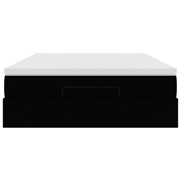 vidaXL Ottoman Bed with Mattress Black 140x190 cm Faux Leather