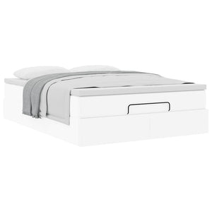 vidaXL Ottoman Bed with Mattress White 140x190 cm Faux Leather