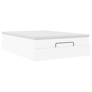 vidaXL Ottoman Bed with Mattress White 140x190 cm Faux Leather