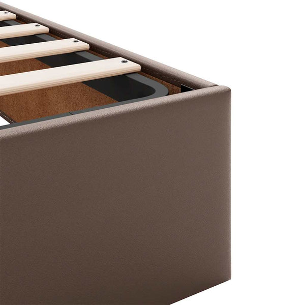 vidaXL Ottoman Bed with Mattress Brown 140x190 cm Faux Leather