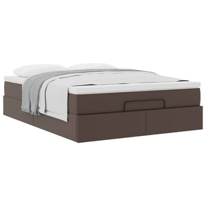 vidaXL Ottoman Bed with Mattress Brown 140x190 cm Faux Leather