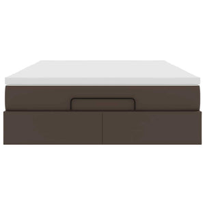 vidaXL Ottoman Bed with Mattress Brown 140x190 cm Faux Leather