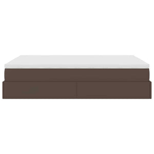 vidaXL Ottoman Bed with Mattress Brown 140x190 cm Faux Leather