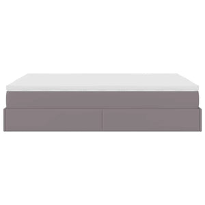 vidaXL Ottoman Bed with Mattress Grey 140x190 cm Faux Leather