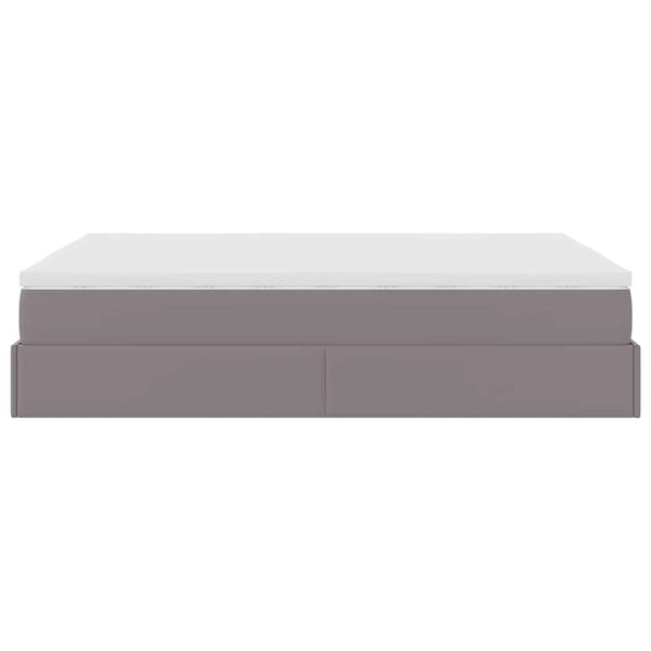 vidaXL Ottoman Bed with Mattress Grey 140x190 cm Faux Leather