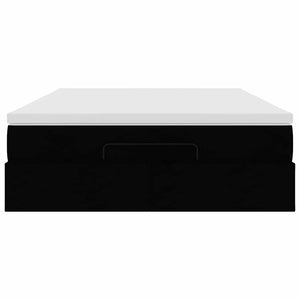 vidaXL Ottoman Bed with Mattress Black 140x200 cm Faux Leather