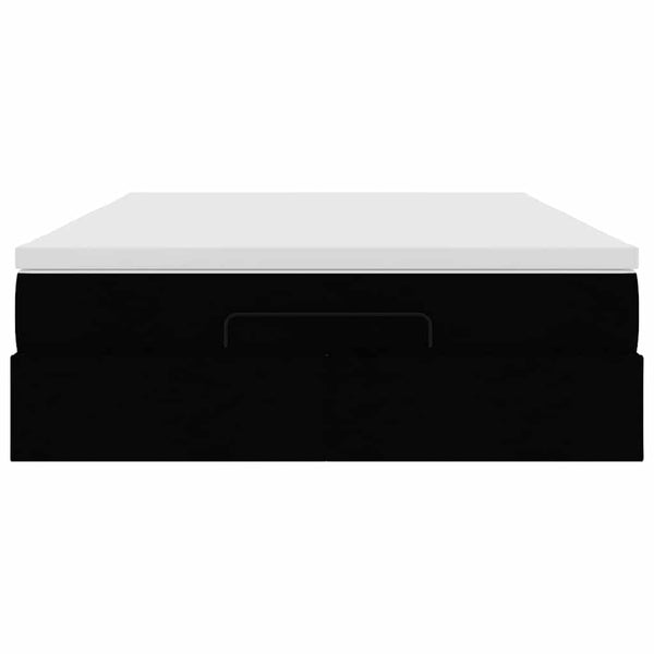 vidaXL Ottoman Bed with Mattress Black 140x200 cm Faux Leather