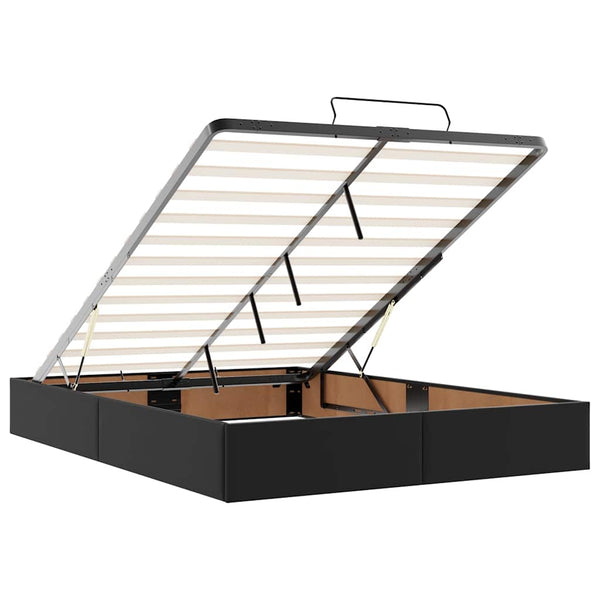 vidaXL Ottoman Bed with Mattress Black 140x200 cm Faux Leather