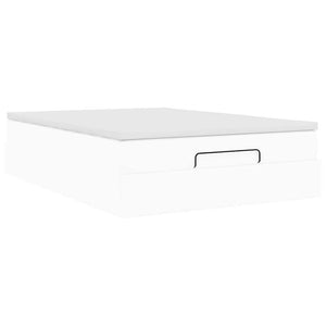 vidaXL Ottoman Bed with Mattress White 140x200 cm Faux Leather
