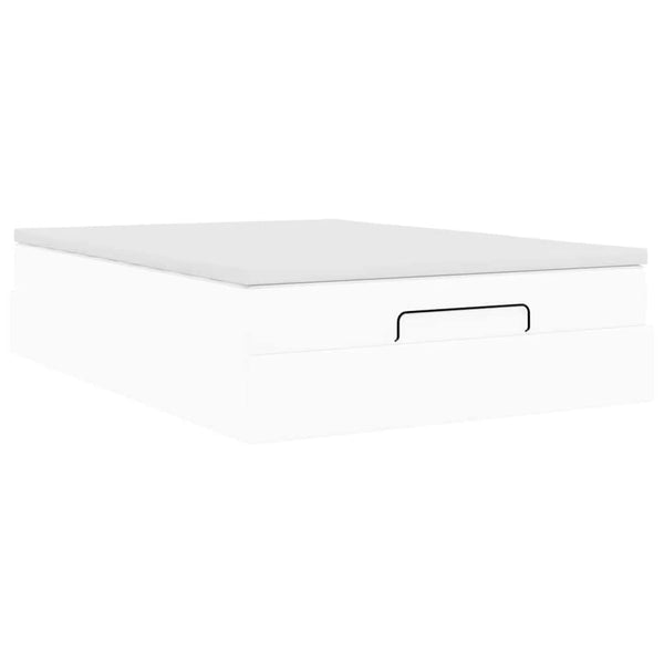 vidaXL Ottoman Bed with Mattress White 140x200 cm Faux Leather