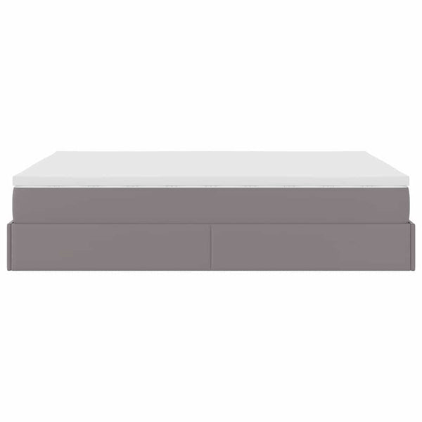 vidaXL Ottoman Bed with Mattress Grey 140x200 cm Faux Leather
